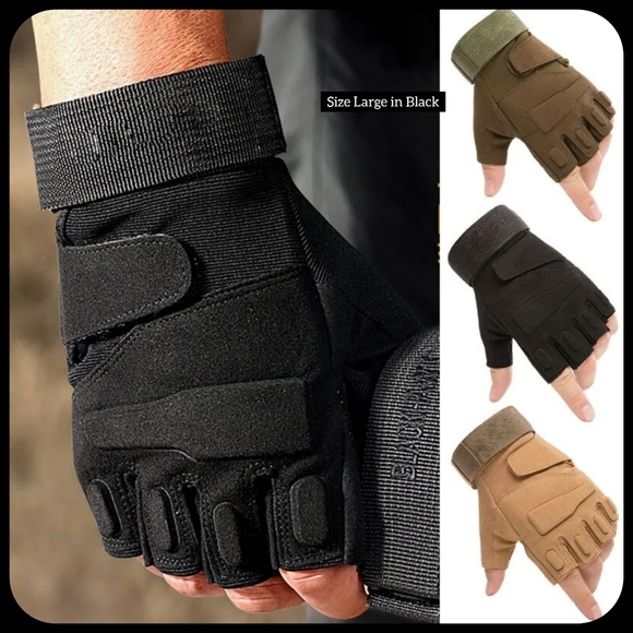 Unisex half finger outdoor activity gloves military hunting workout biking glove - Picture 2 of 8